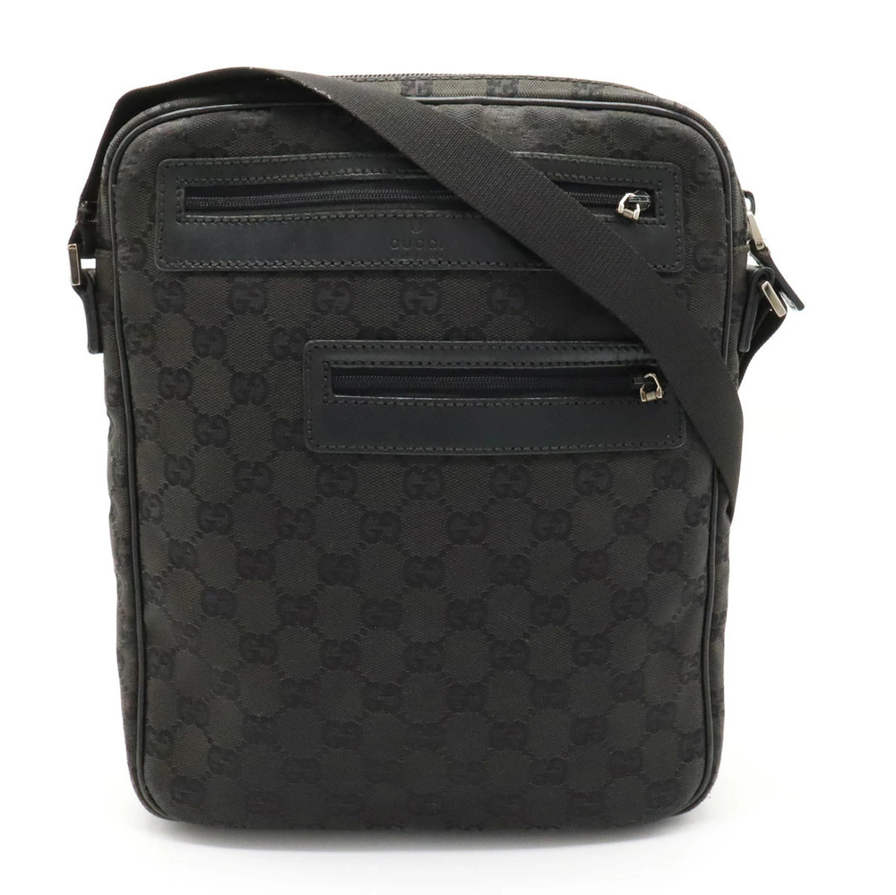 Gucci GG Canvas Crossbody Bag Leather Black